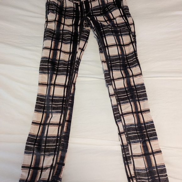 Free people corduroy plaid skinny fit pants sz 26 - Picture 3 of 3